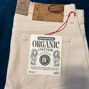 NWT Naked and Famous denim Organic Cotton all natural 34 Weird Guy